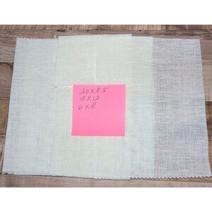 Set Of 3 Off White Linen Fabric Pieces For Cross Stitch 22 Count